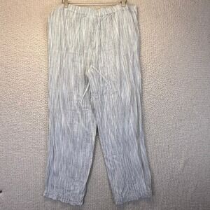 J.Jill Linen Stretch‎ Striped Pants Women's Size 14 Casual Comfy